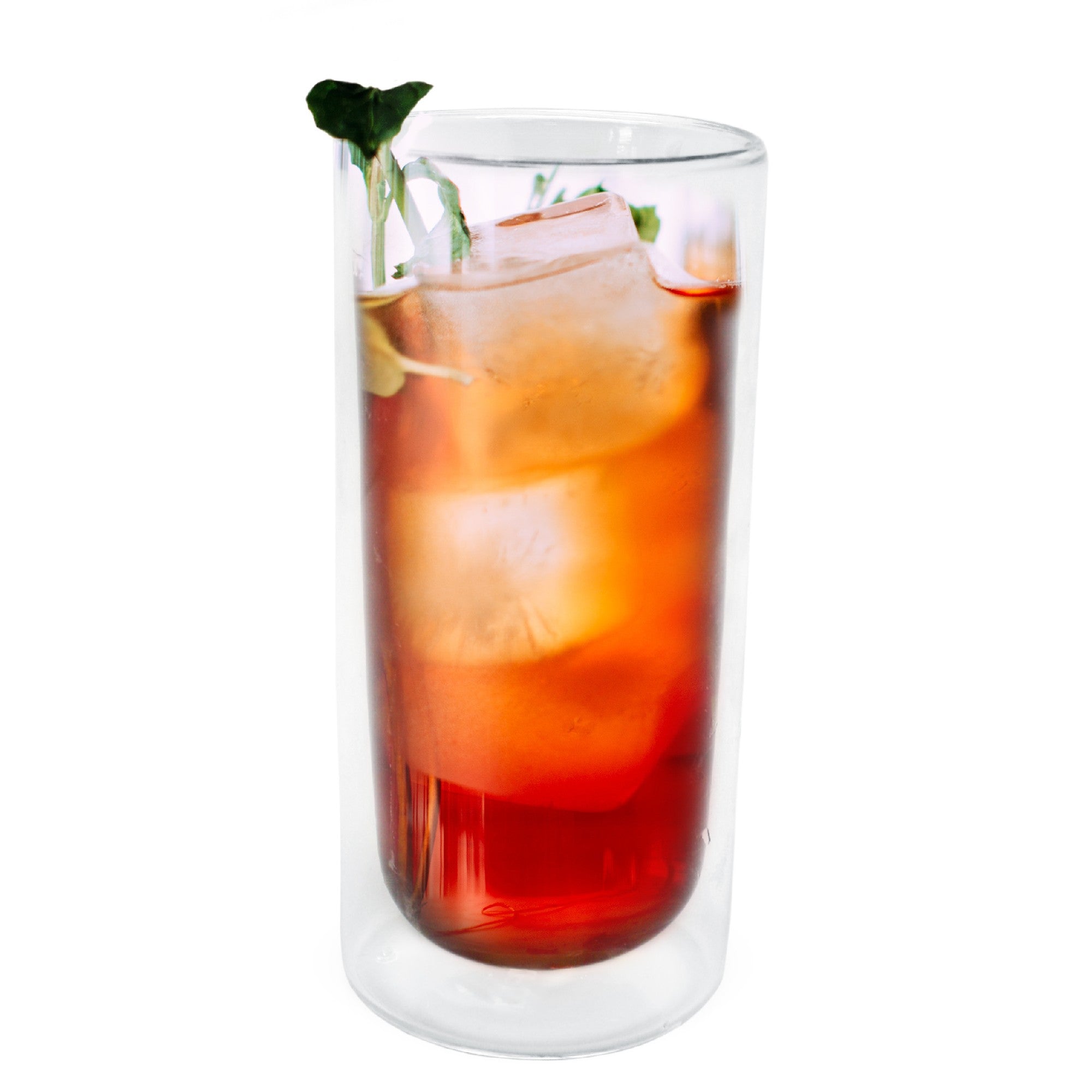 Vaso de cristal doble pared para cócteles y refrescos