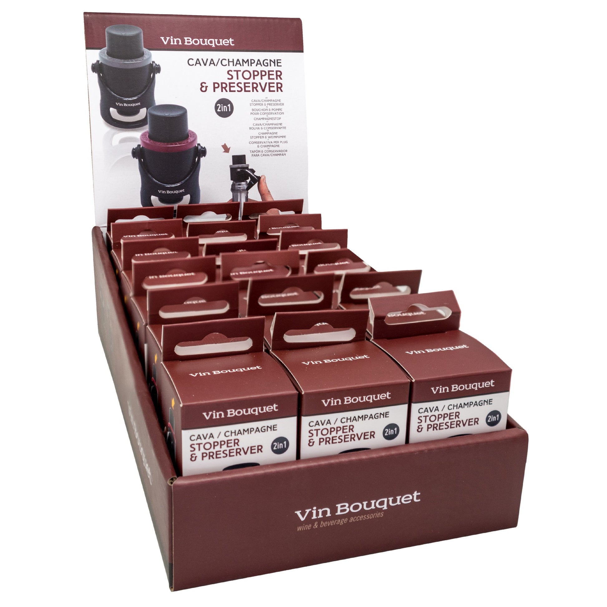 Tapón y conservador de cava con indicador de sonido