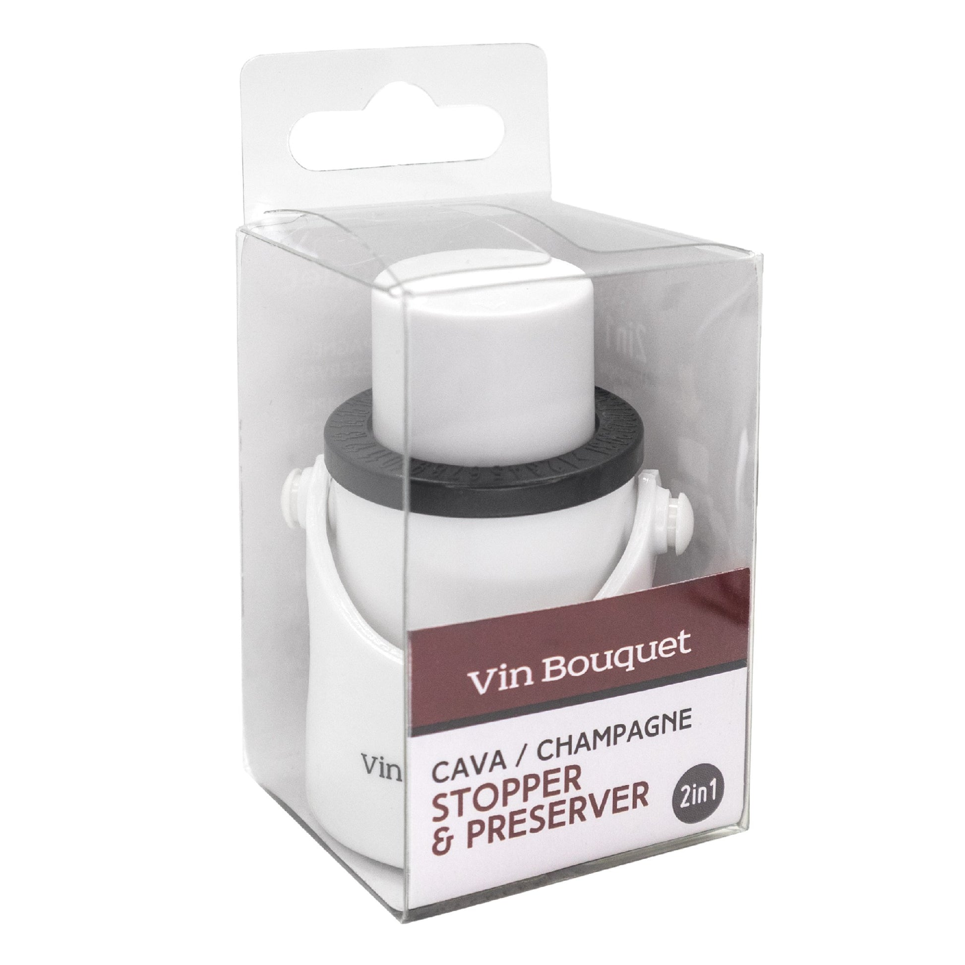 Tapón conservador de cava y champán con marcador