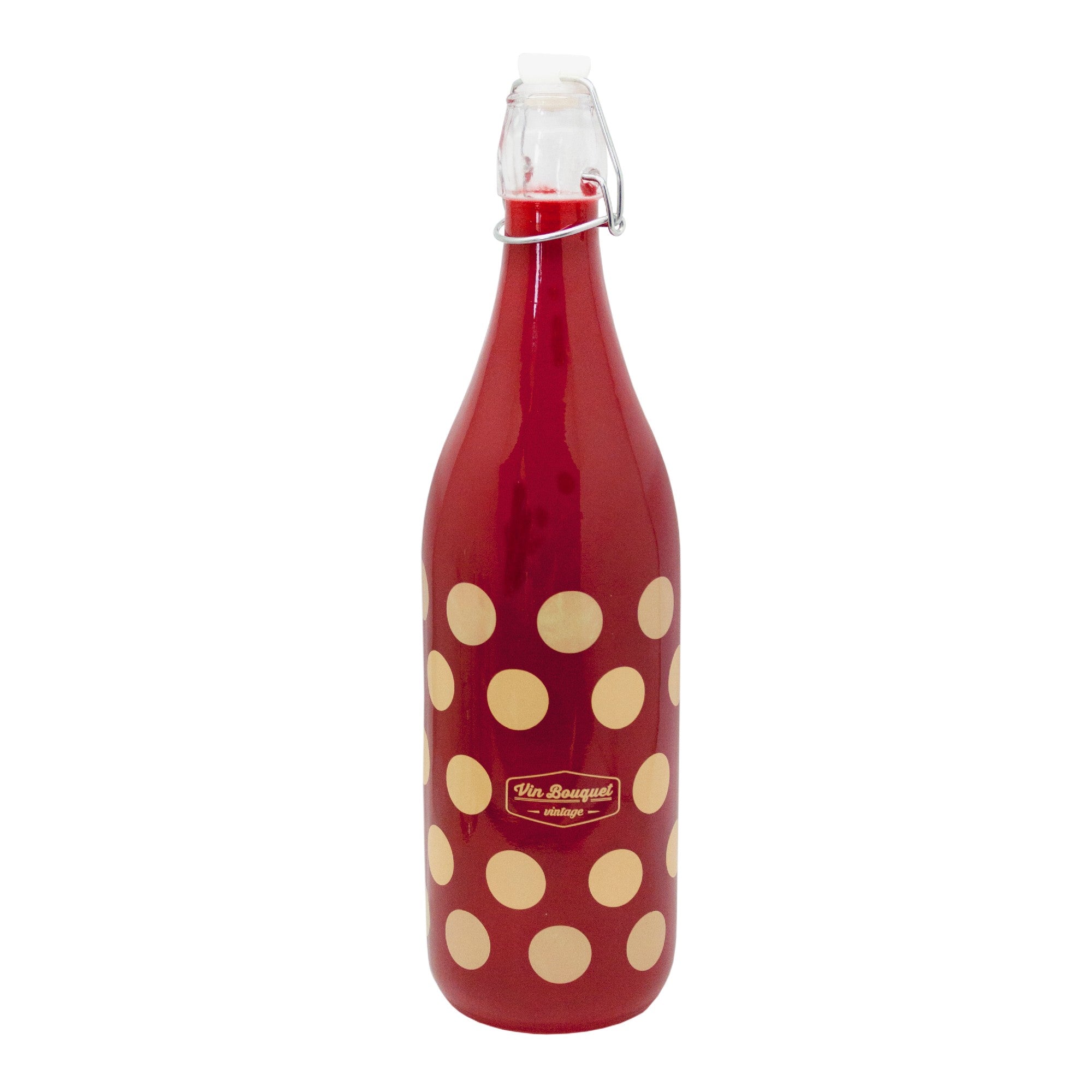 Botella de Cristal Vintage 1L Rojo