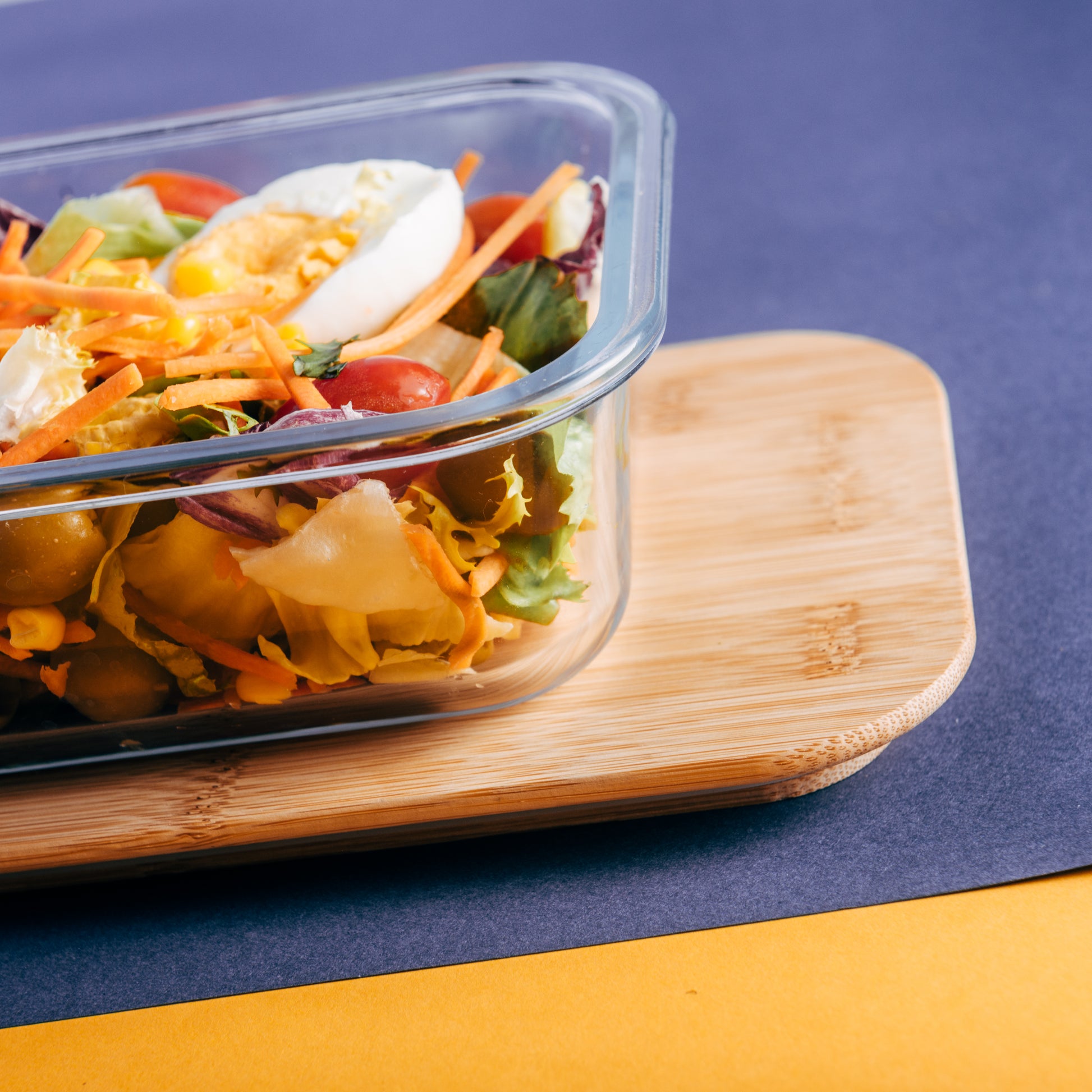 Recipiente Hermético de Cristal con Tapa de Bambú 1000 ml,1500 ml