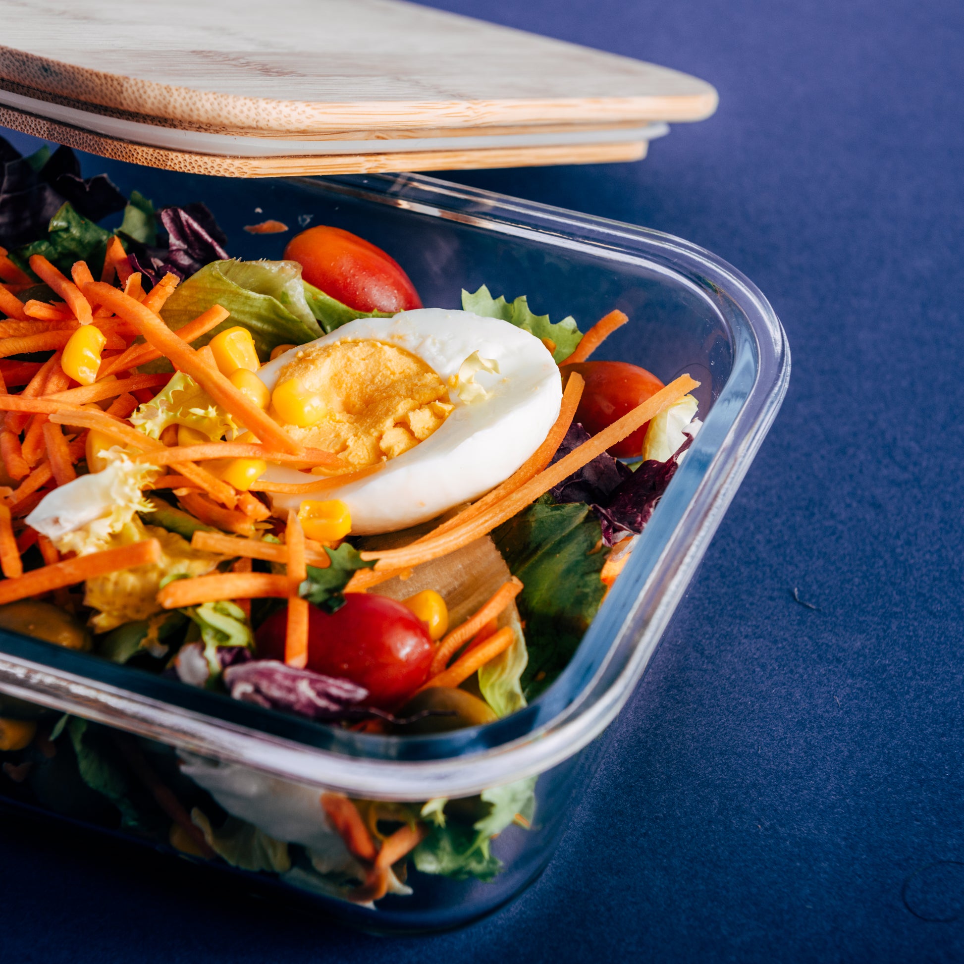 Recipiente Hermético de Cristal con Tapa de Bambú 1000 ml,1500 ml