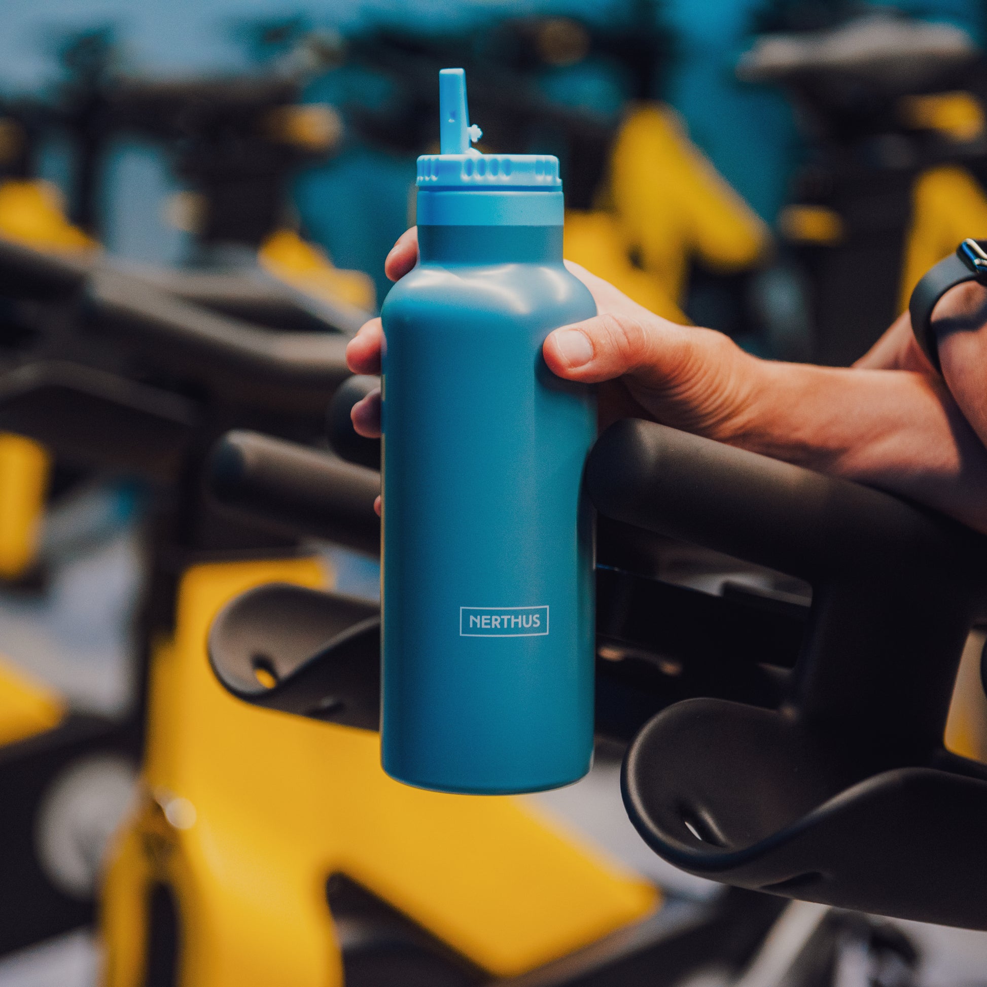 Botella Sport con Tapón Pajita Rosa,Azul Metal,Gris