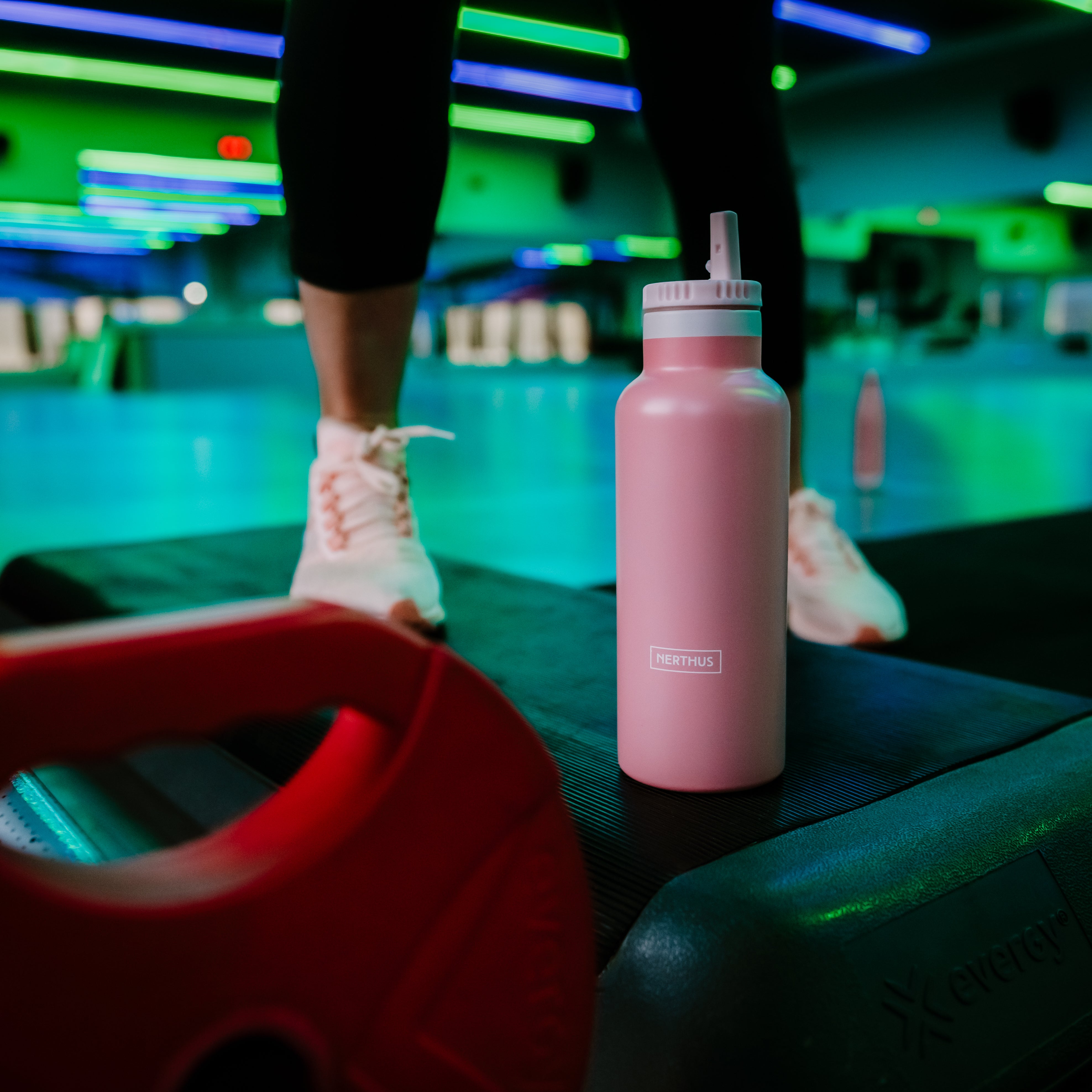 Botella Sport con Tapón Pajita Rosa,Azul Metal,Gris