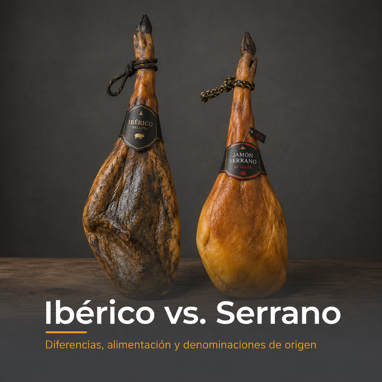 Jamón ibérico vs. serrano: diferencias, alimentación y denominaciones de origen