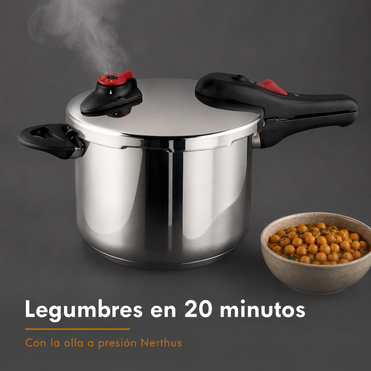Legumbres en 20 minutos con olla a presión Nerthus
