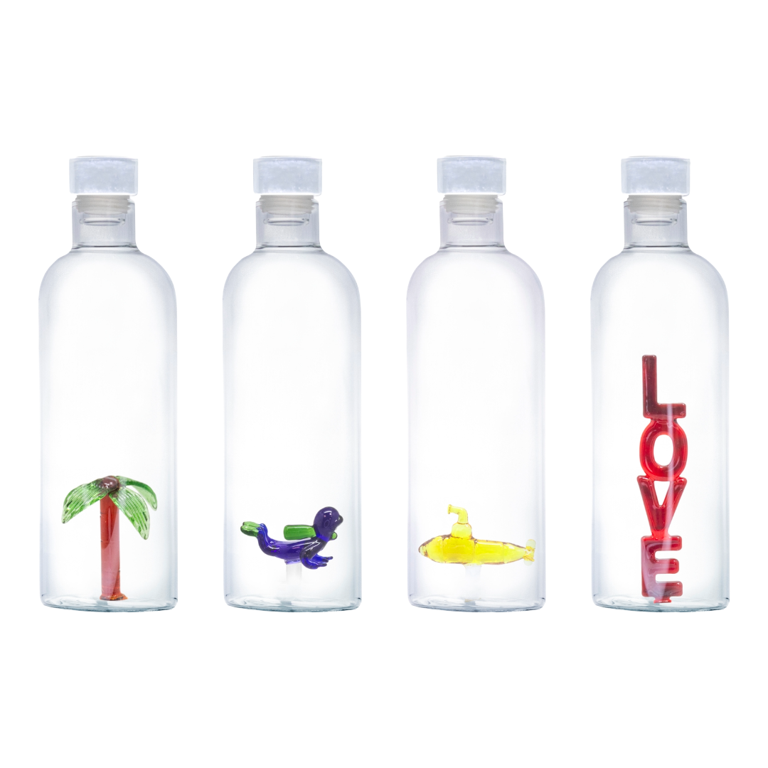 Botella de Cristal con Figura Interior y Tapón – 1,1 L Diseños Decorativos