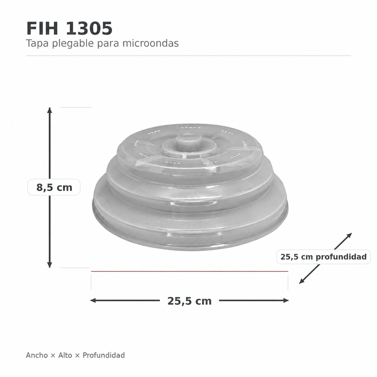 Faltbarer transparenter Silikondeckel für die Mikrowelle