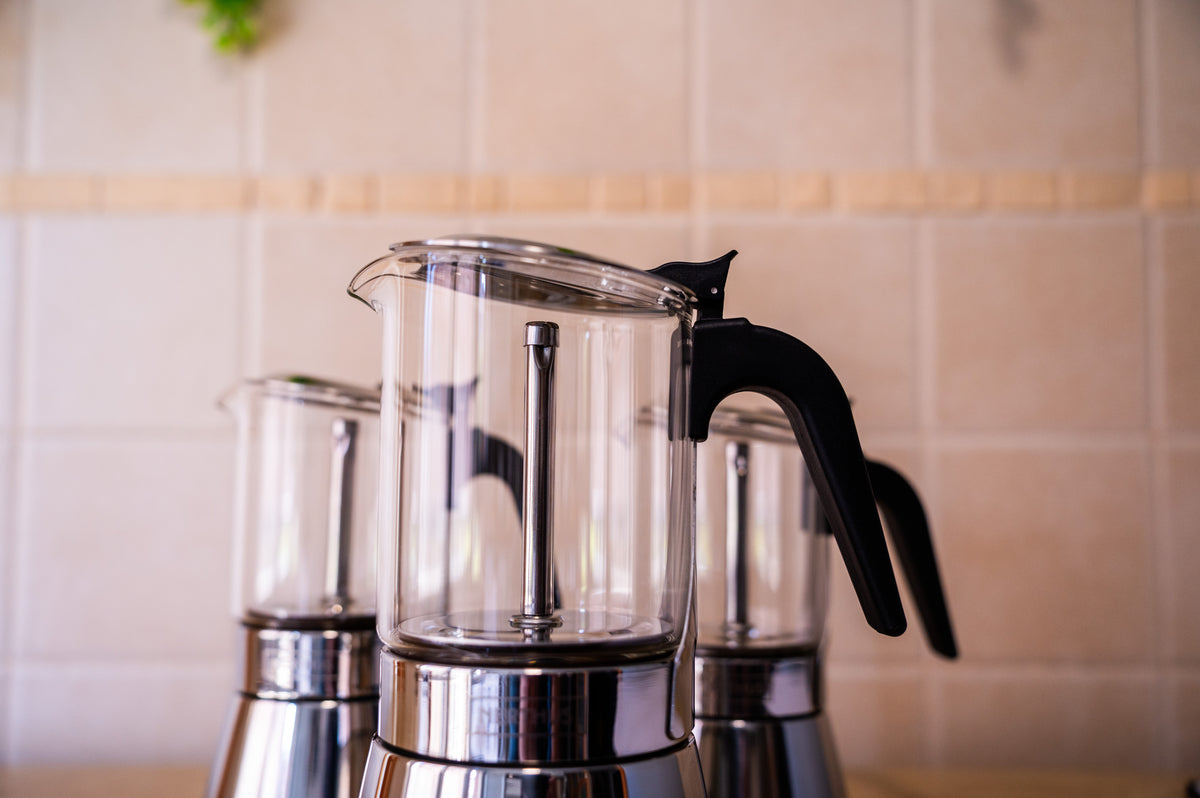 Cafeteira Italiana de Vidro 4, 6 e 9 Chávenas