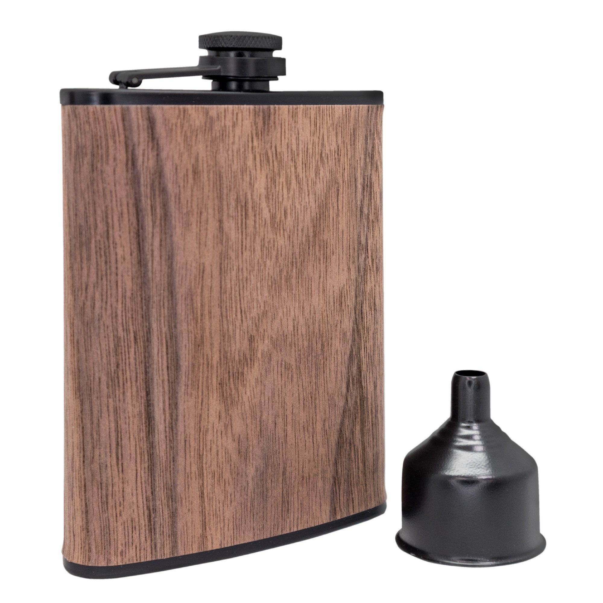 Petaca con embudo 6 OZ / Madera,7 OZ / Inox,8 OZ / Madera-Negro,8 OZ / Corcho,8 OZ / Cuadro Escoces,8 OZ / Piel