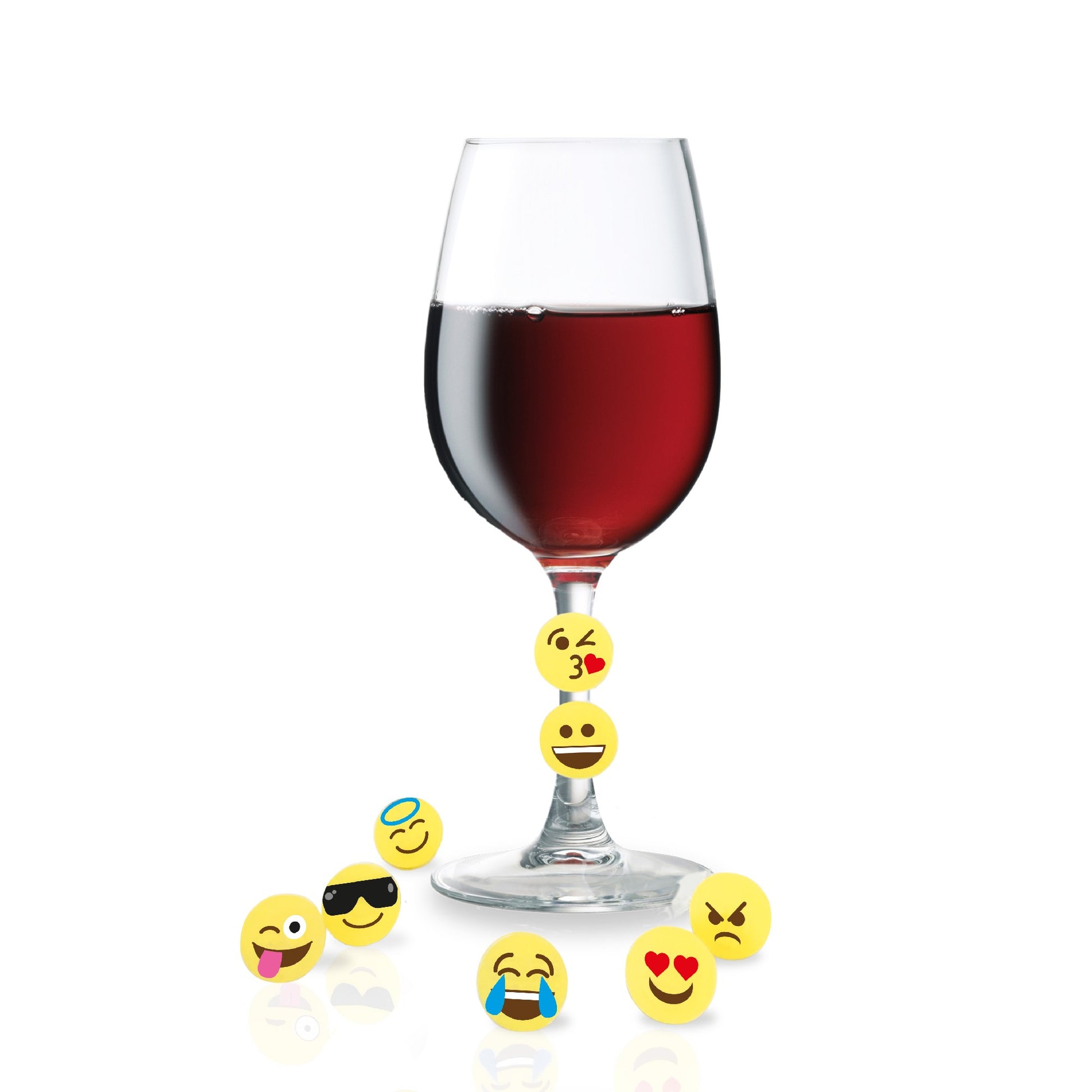 Set de 8 marcacopas de silicona surtidos Flamencos,Peces,Copas,Coralino,Emojis