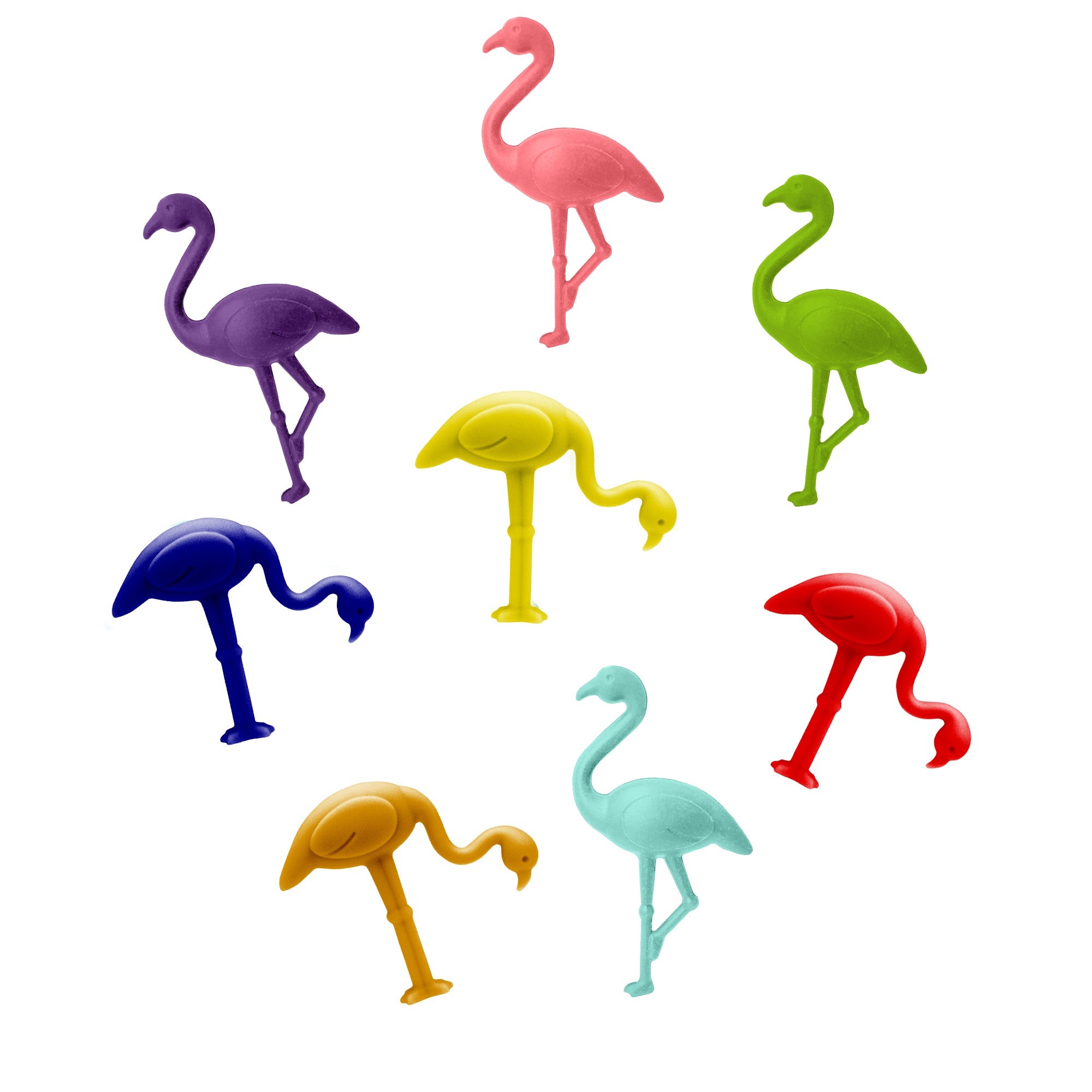 Set de 8 marcacopas de silicona surtidos Flamencos
