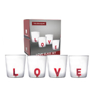 Set 4 Vasos LOVE de Cristal