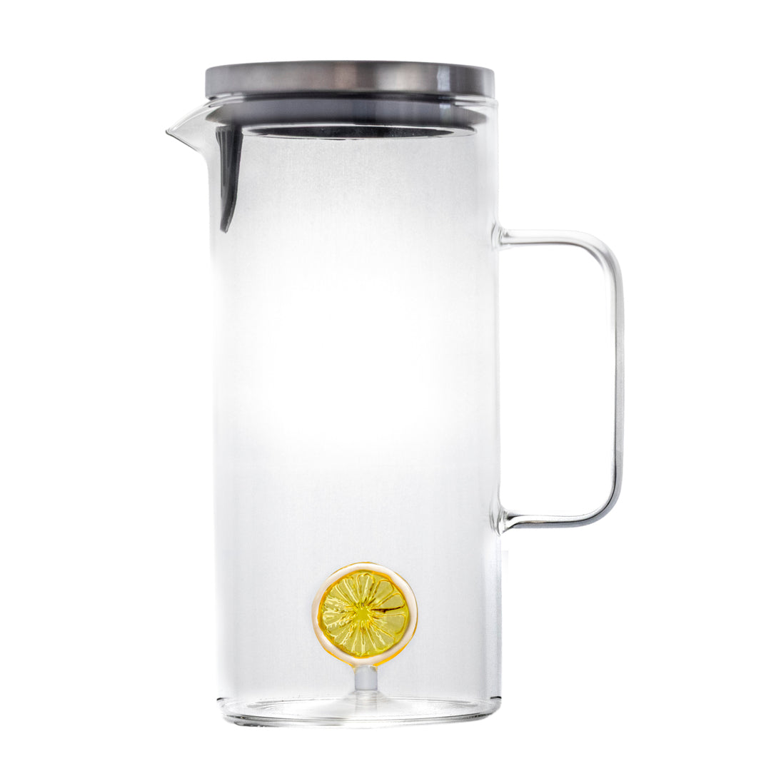 Jarra de Cristal con Asa y Tapa Limón 1,5 L