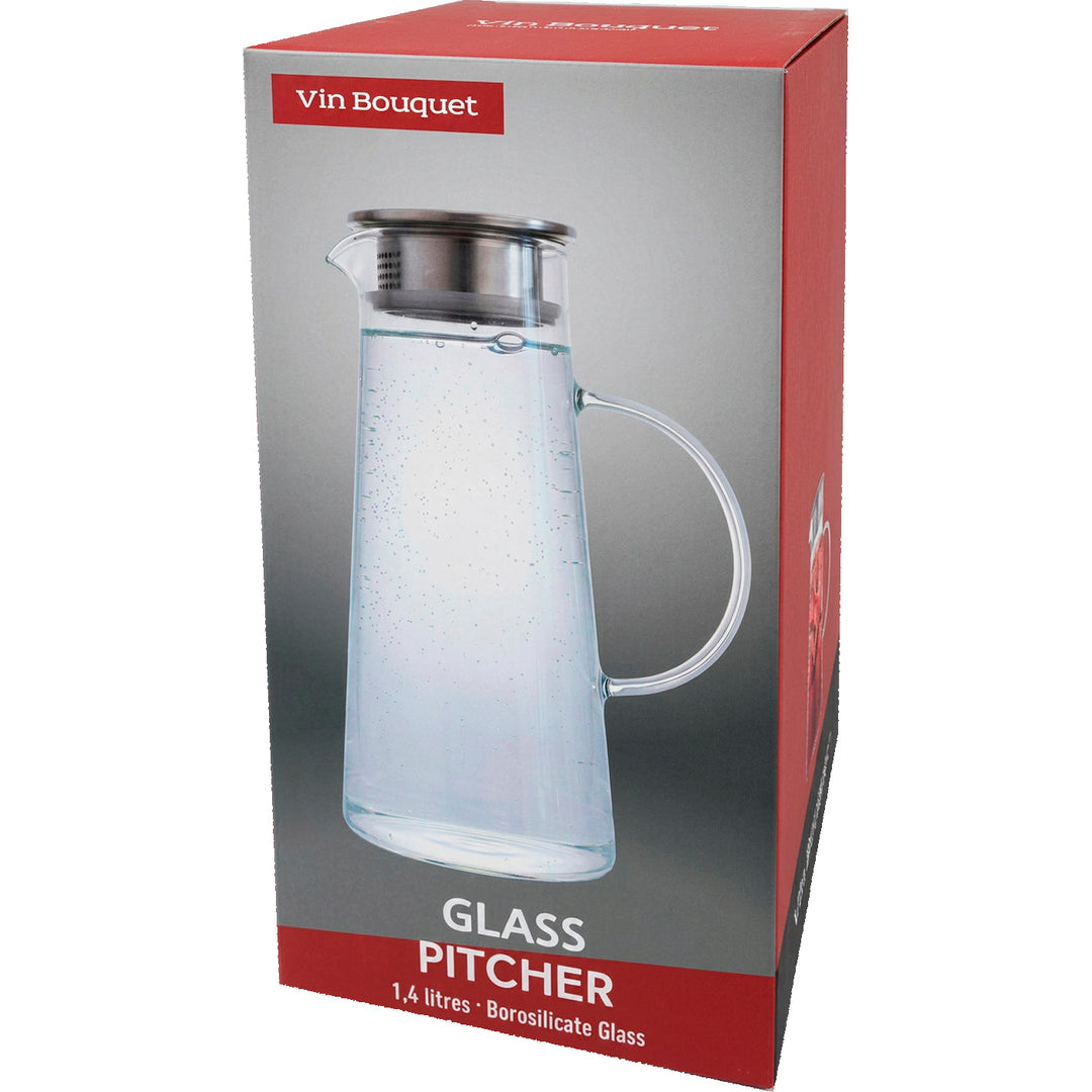Jarra de Cristal con Asa y Tapa 1,4 L