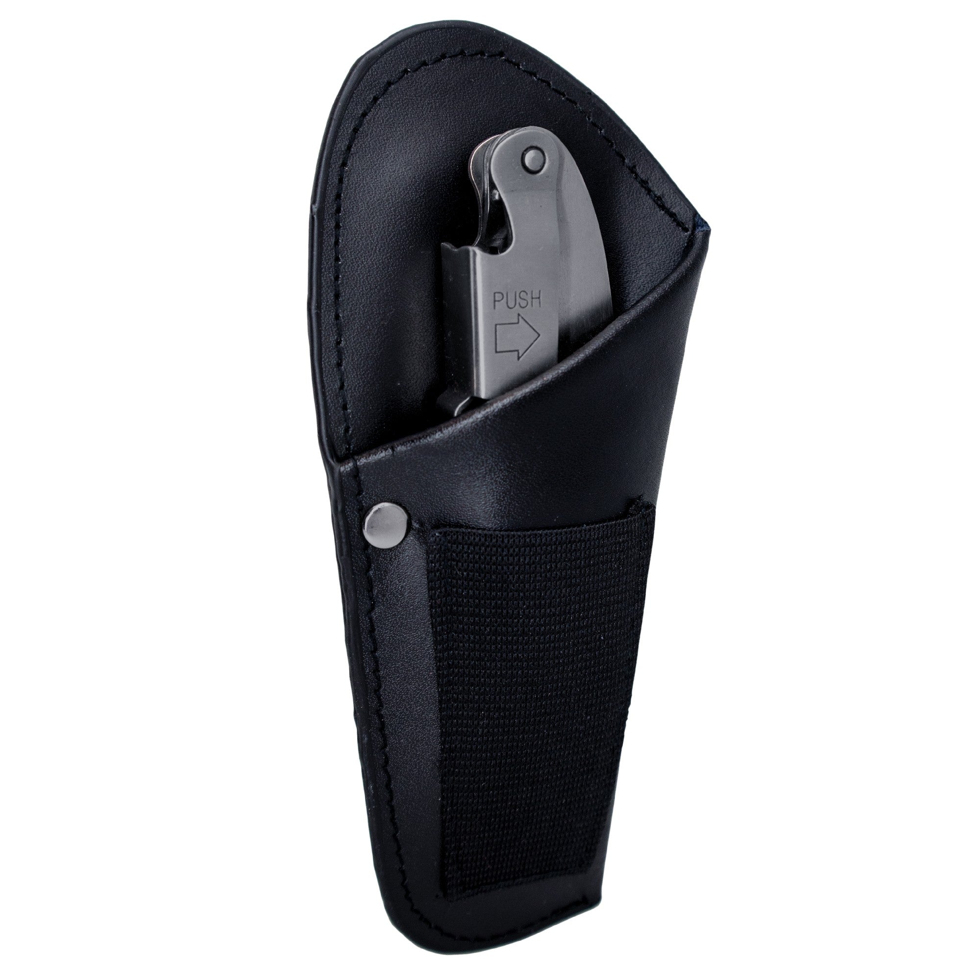 Funda de piel para sacacorchos con clip metálico