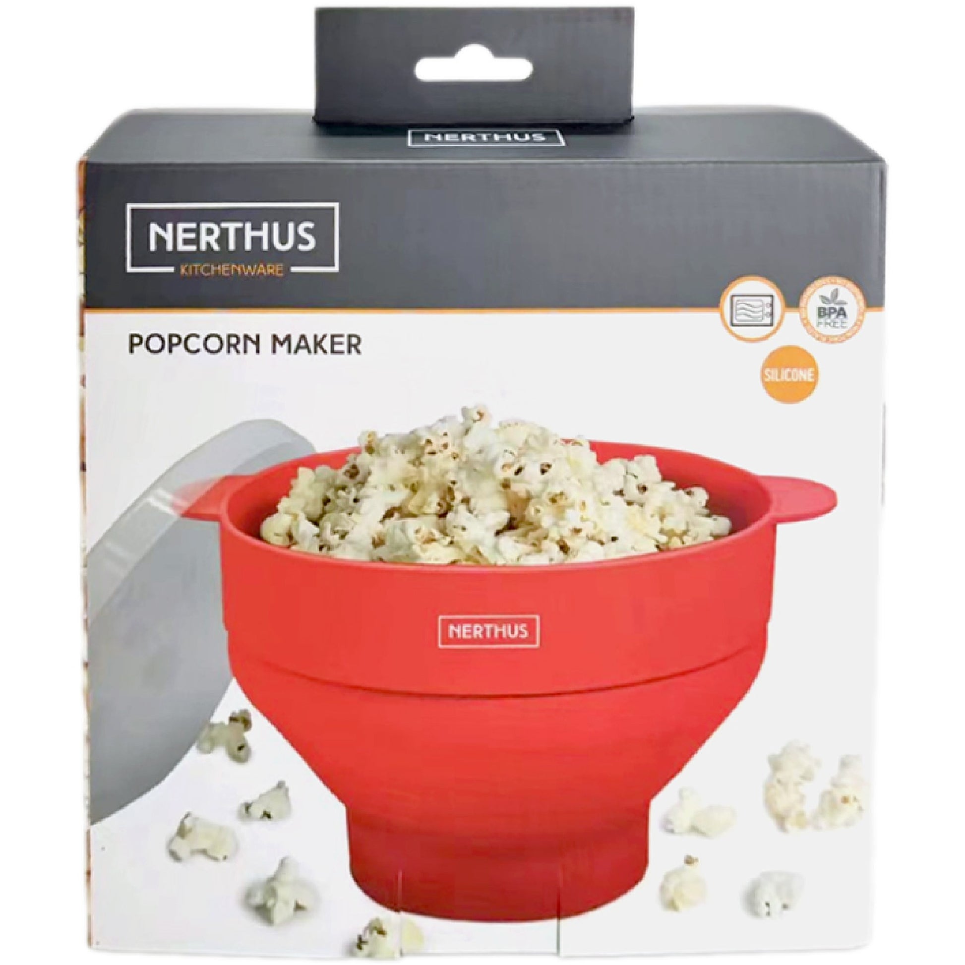 Recipiente de silicona para hacer palomitas en microondas