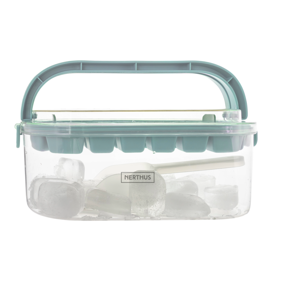 Cubitera con Asas, Bandeja para 28 Cubitos y Cuchara