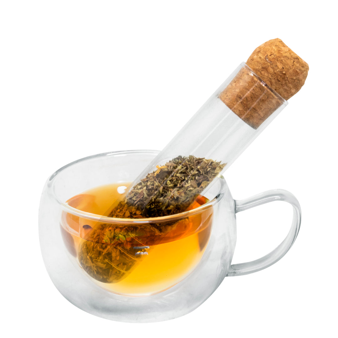 Infusor de Té de Cristal con Tapón de Corcho