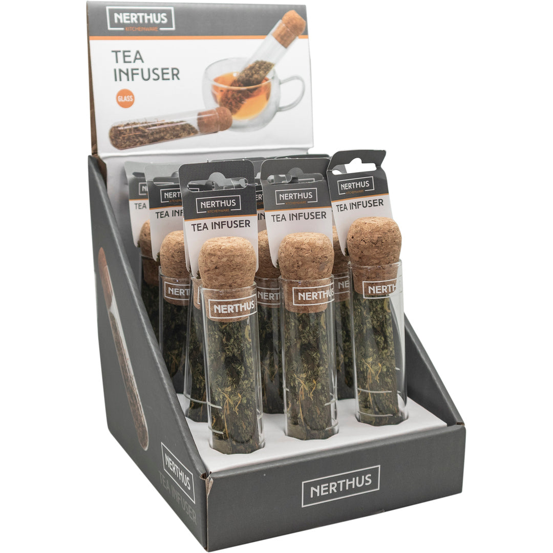 Infusor de Té de Cristal con Tapón de Corcho