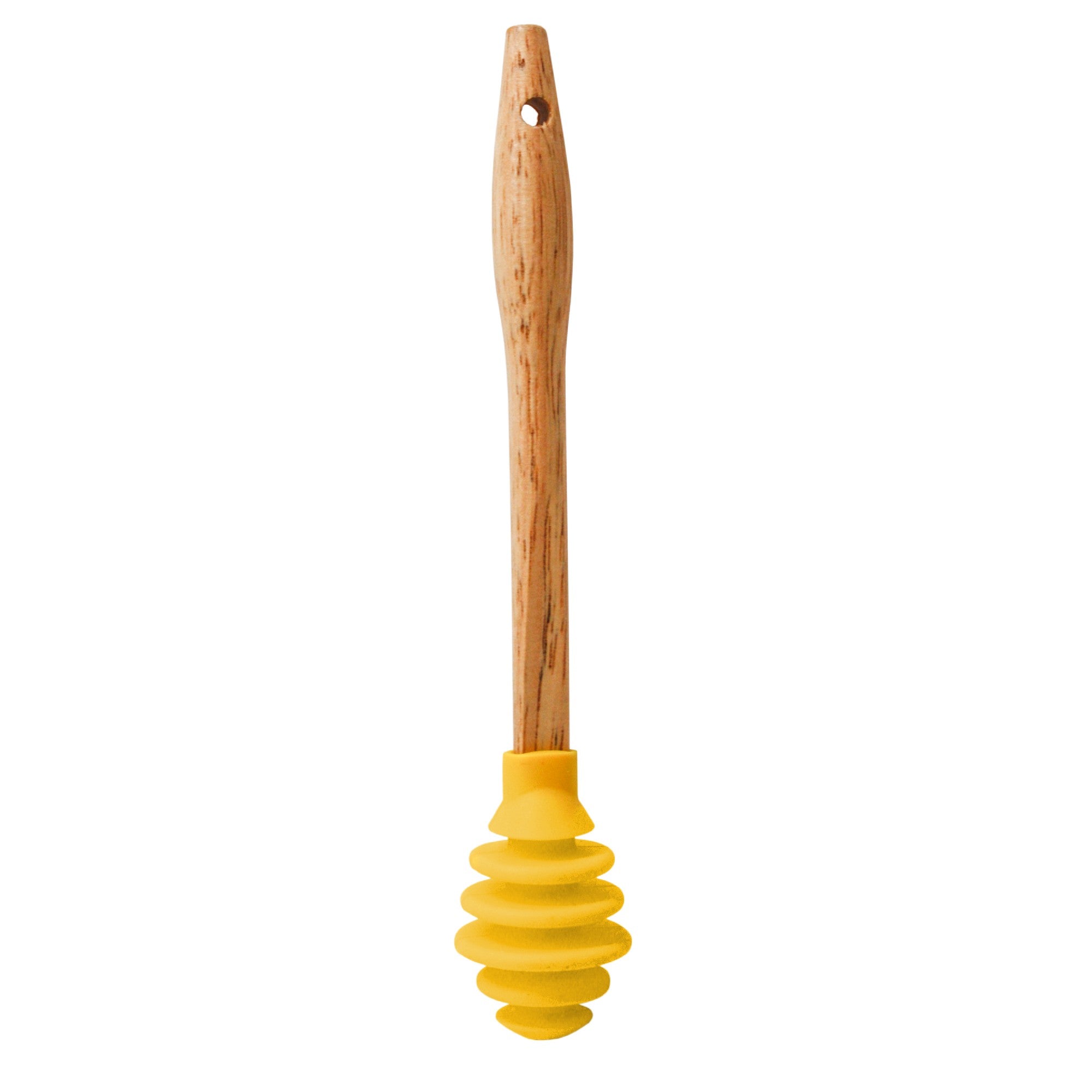 Cuchara para miel de silicona con mango de madera