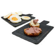Natural slate board with handle for appetizers