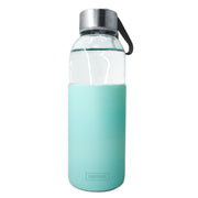Botella de Cristal con Funda de Silicona Turquesa / 400 ml