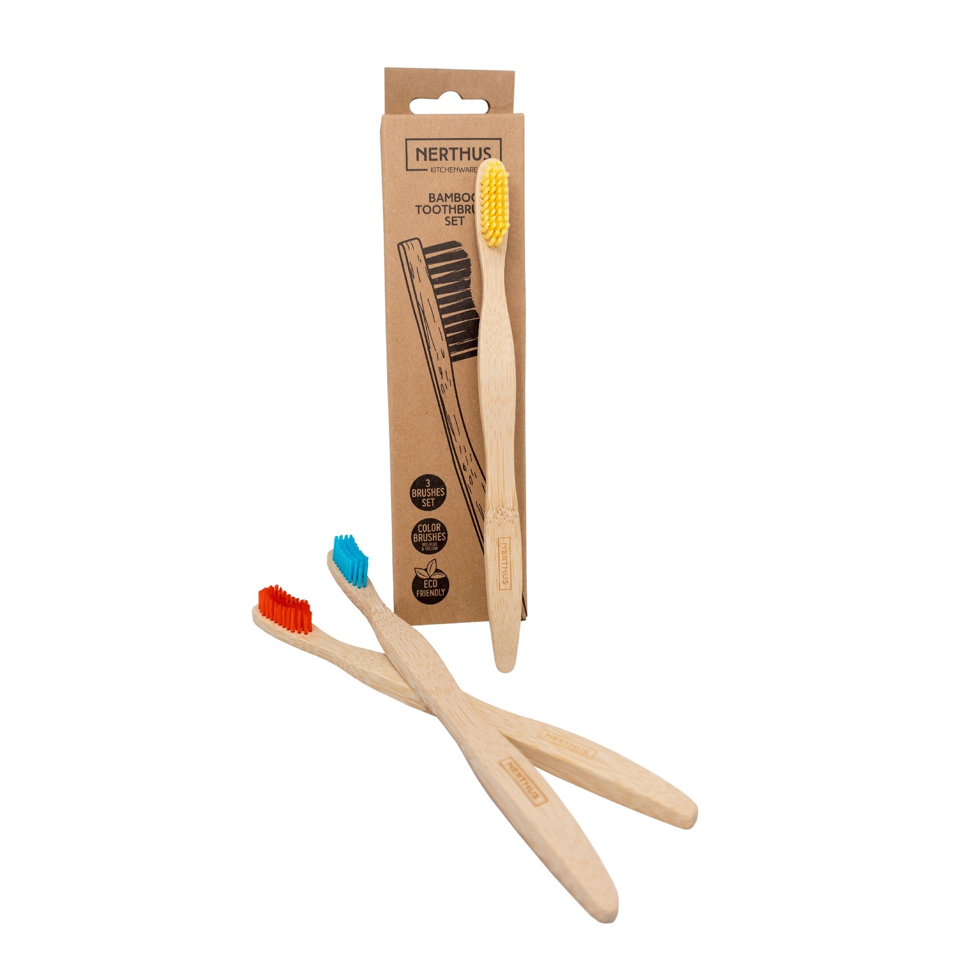 Set de 3 cepillos de dientes ecológicos de bambú