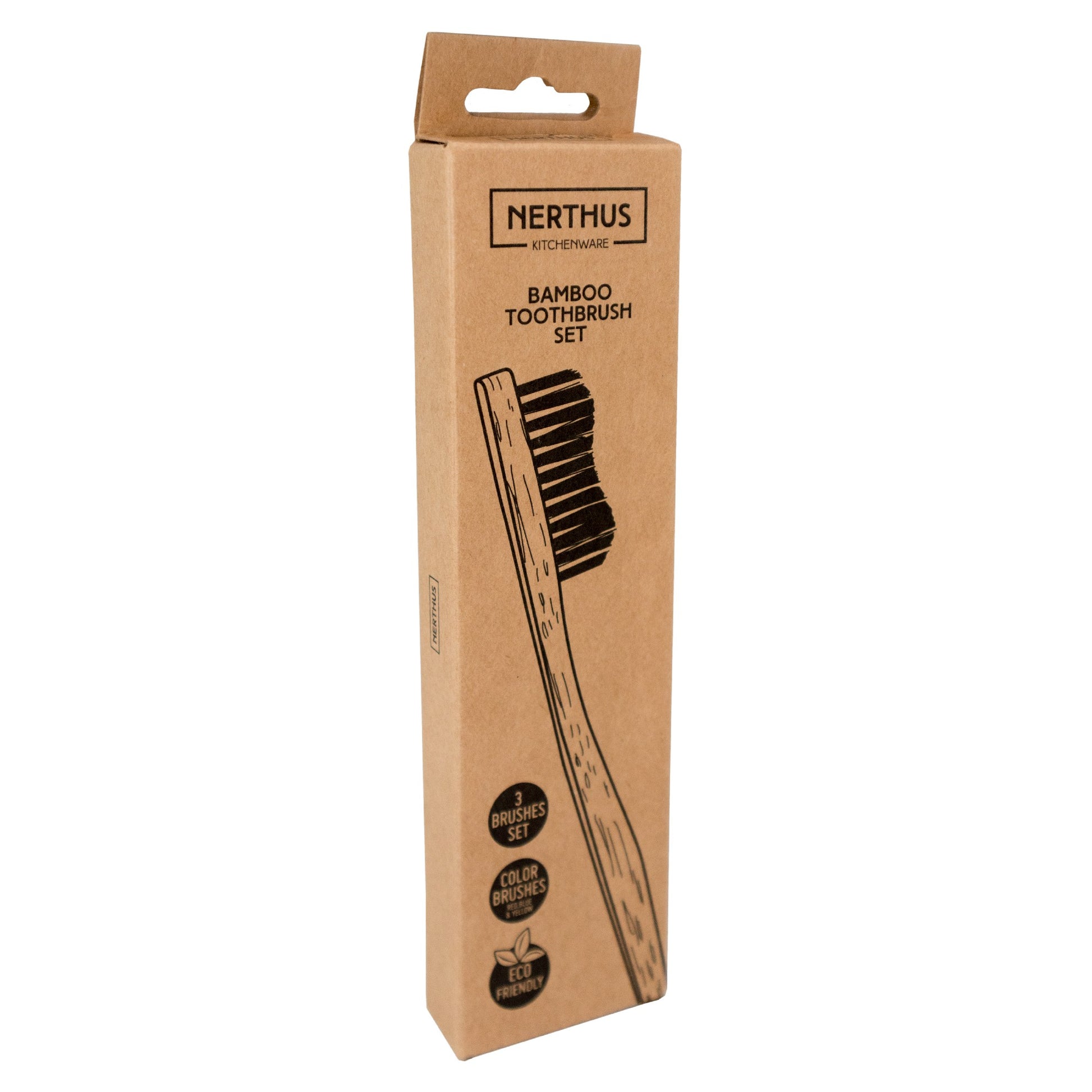 Set de 3 cepillos de dientes ecológicos de bambú