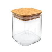 Tarro Hermético de Cristal Cuadrado con Tapa de Bambú 800 ml