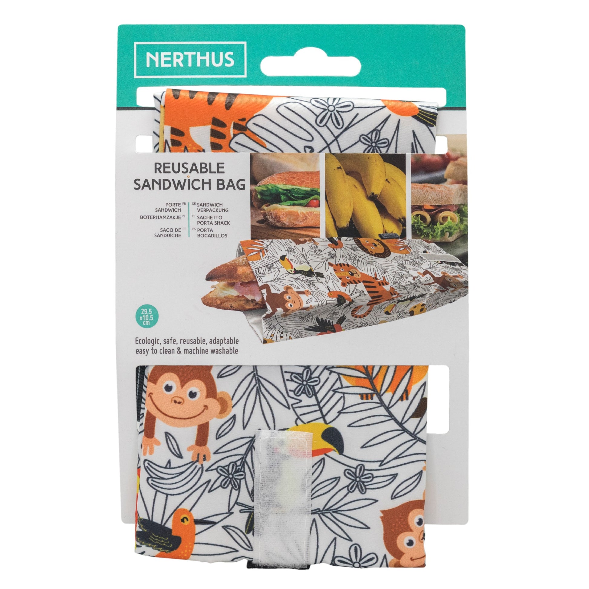 Bolsa Reutilizable para Bocadillo Infantil Leones,Unicornios,Dinosaurios,Espacio