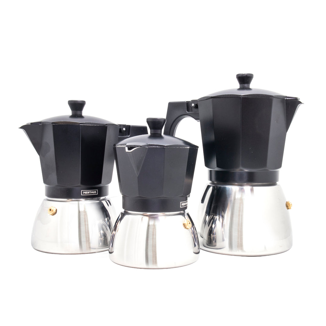 Cafetera Italiana de Inducción con Base de Acero Inoxidable