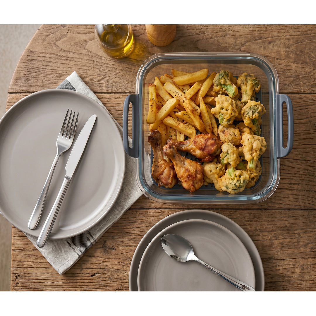 Recipiente de cristal cuadrado 1,1 L para freidora de aire
