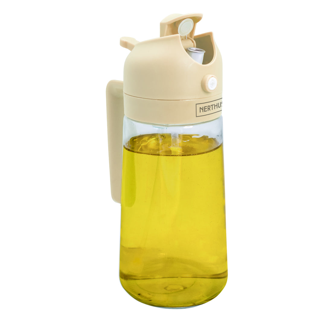 Spray de Aceite de Doble Uso – Pulverizador Antigoteo para Cocina Beige