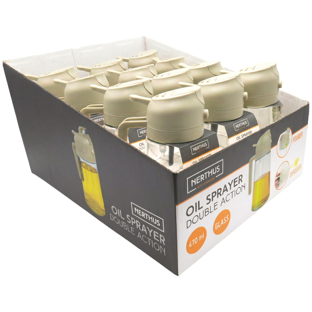 Spray de Aceite de Doble Uso – Pulverizador Antigoteo para Cocina Beige