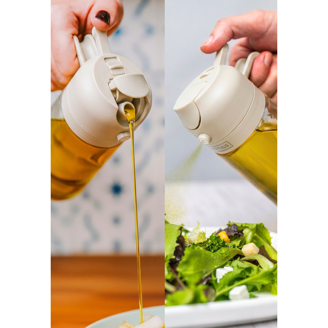Spray de Aceite de Doble Uso – Pulverizador Antigoteo para Cocina Beige