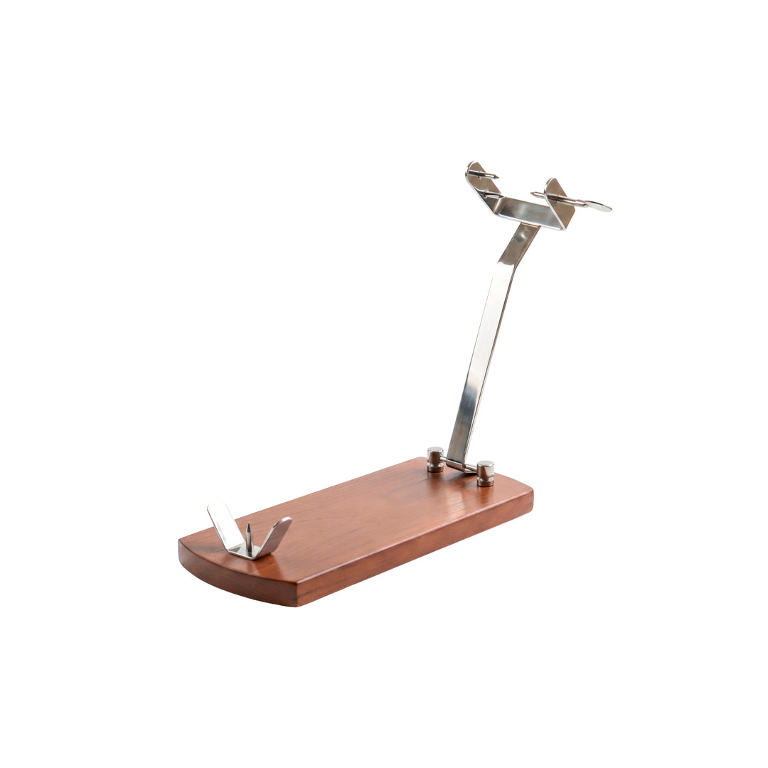 Jamonero Plegable de Madera con Brazo Cromado