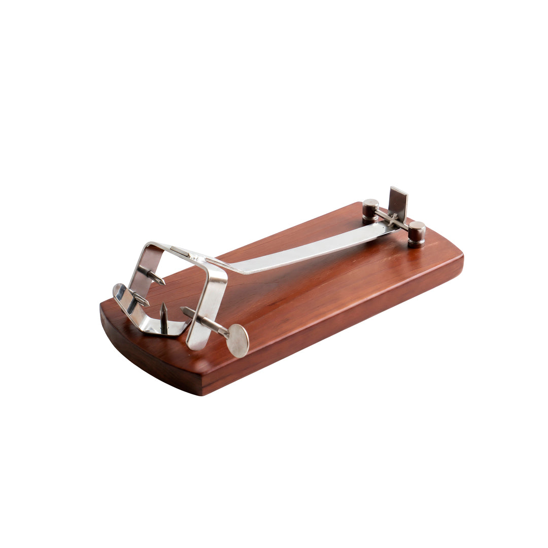Jamonero Plegable de Madera con Brazo Cromado