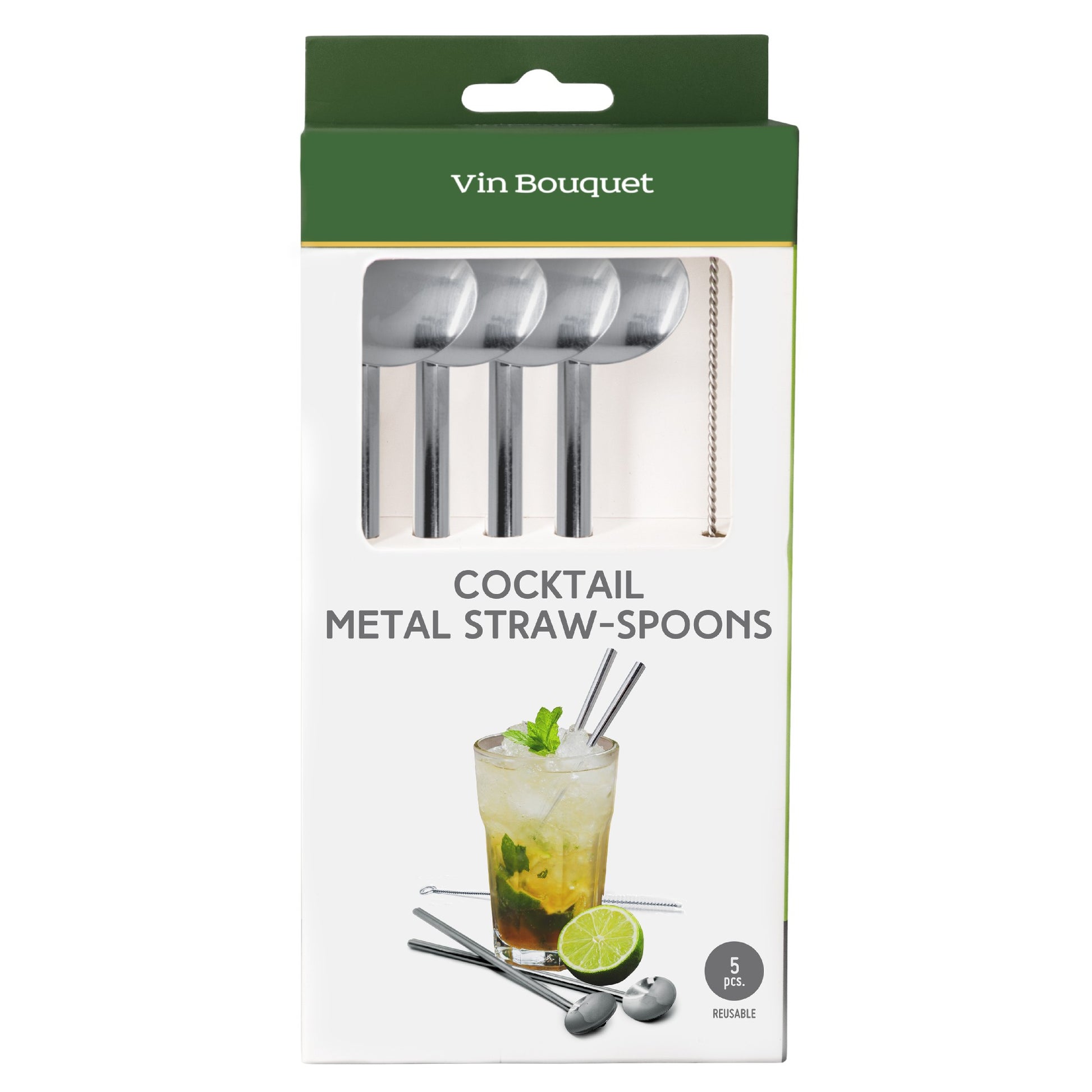Pajitas Cuchara de Acero Inoxidable