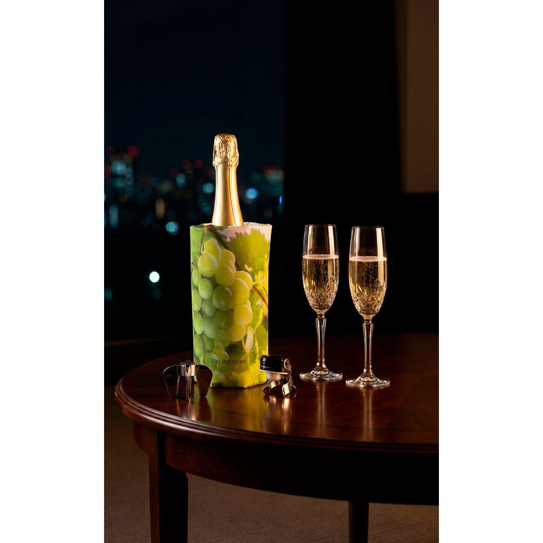 Set Cava 3 Piezas – Abridor Estrella, Funda Enfriadora Estampada y Tapón