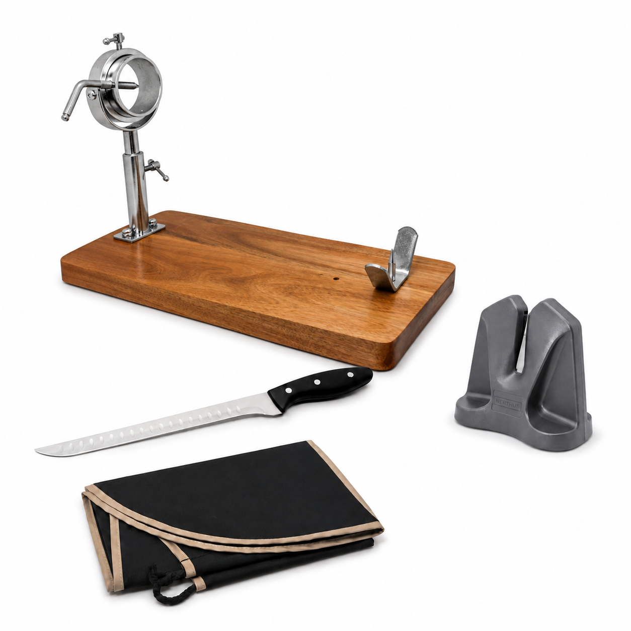 Set Maestro Jamonero Cabezal Giratorio Regulable