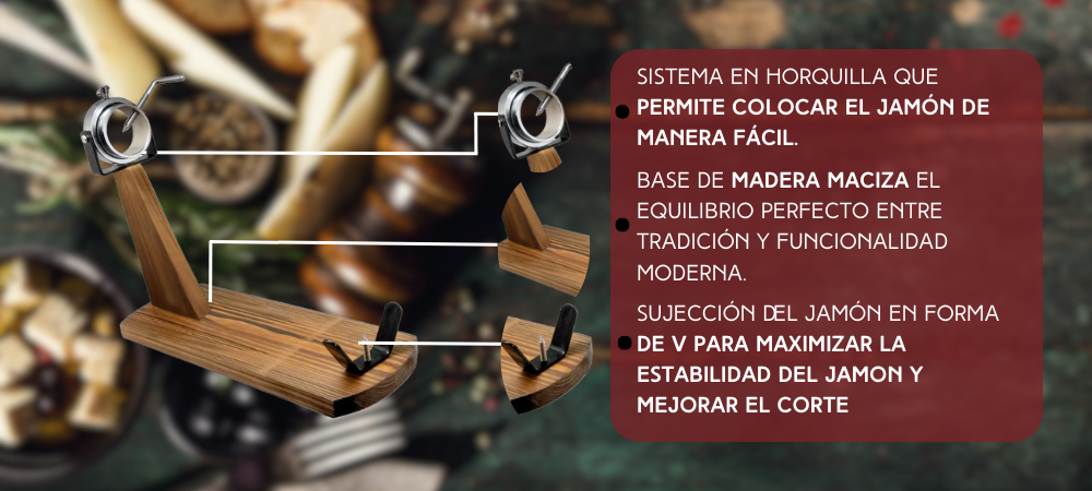 Caracteristicas y ventajas de jamonero giratorio con base de madera