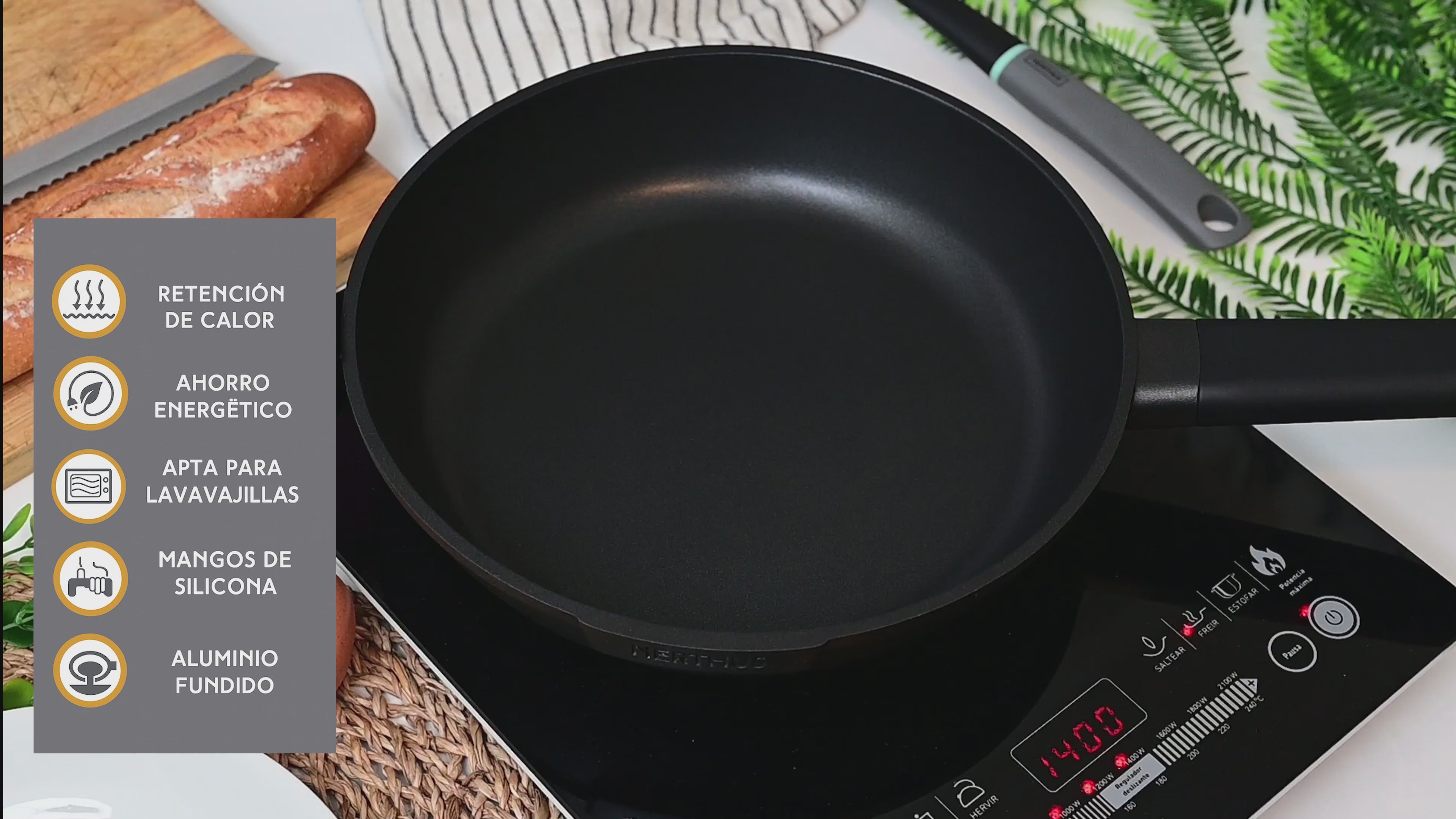 Carregar vídeo: Sartén Antiadherente Quantanium de PPG Reforzada Con Titanio