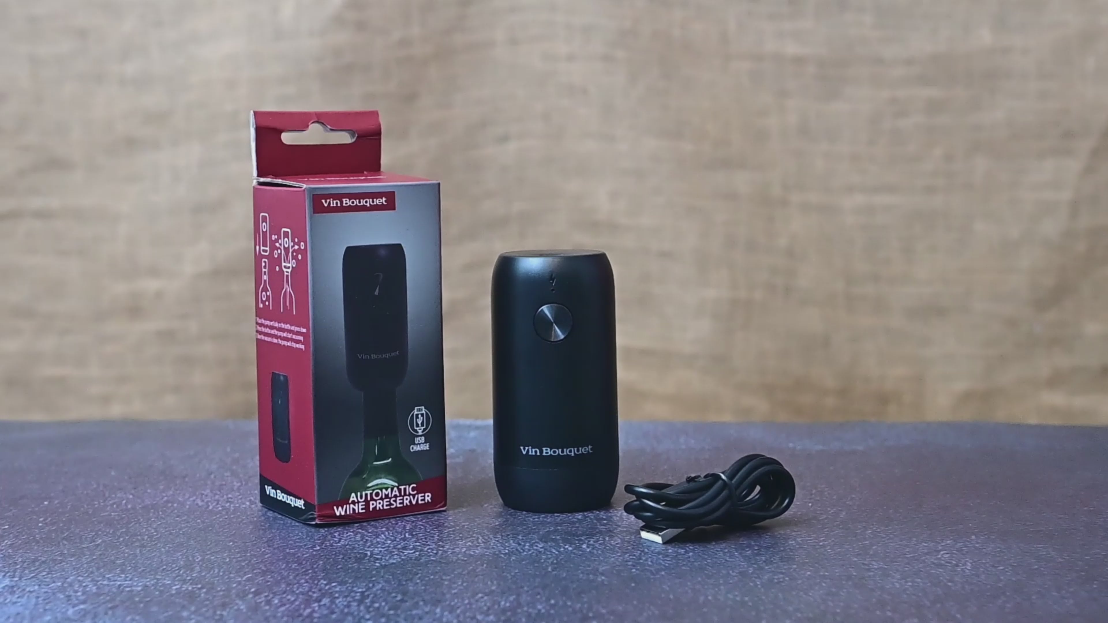 Video laden: Automatischer Vakuumverschluss mit Licht für Wein
